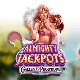Almighty Jackpots: Garden of Persephone slot logo by Novomatic at Blazing Wildz Casino