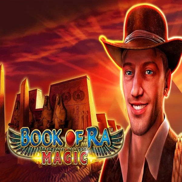 Book of Ra Magic slot logo by Greentube at Blazing Wildz Casino
