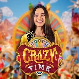 Crazy Time logo by Evolution at Blazing Wildz CasinoCrazy Time