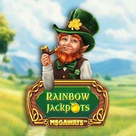 Rainbow Jackpots Megaways slot logo by Red Tiger Gaming at Blazing Wildz Casino