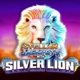 Stellar Jackpots with Silver Lion logo by Lightning Box Game at Blazing Wildz Casino
